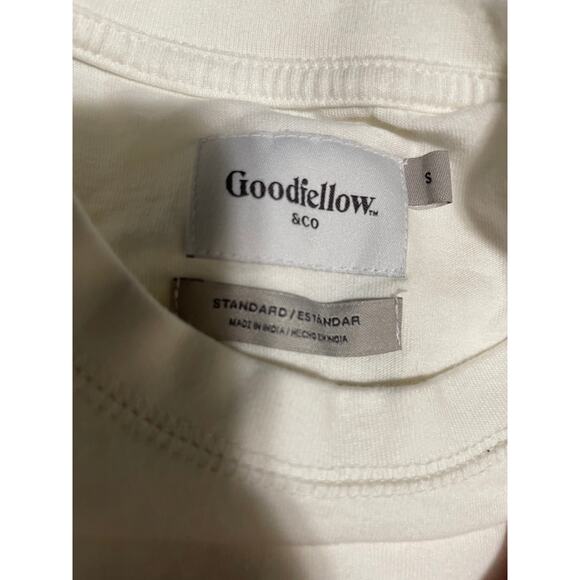 Goodfellow White Long Sleeve Basic Front Pocket T-Shirt Size Small - Picture 2 of 7